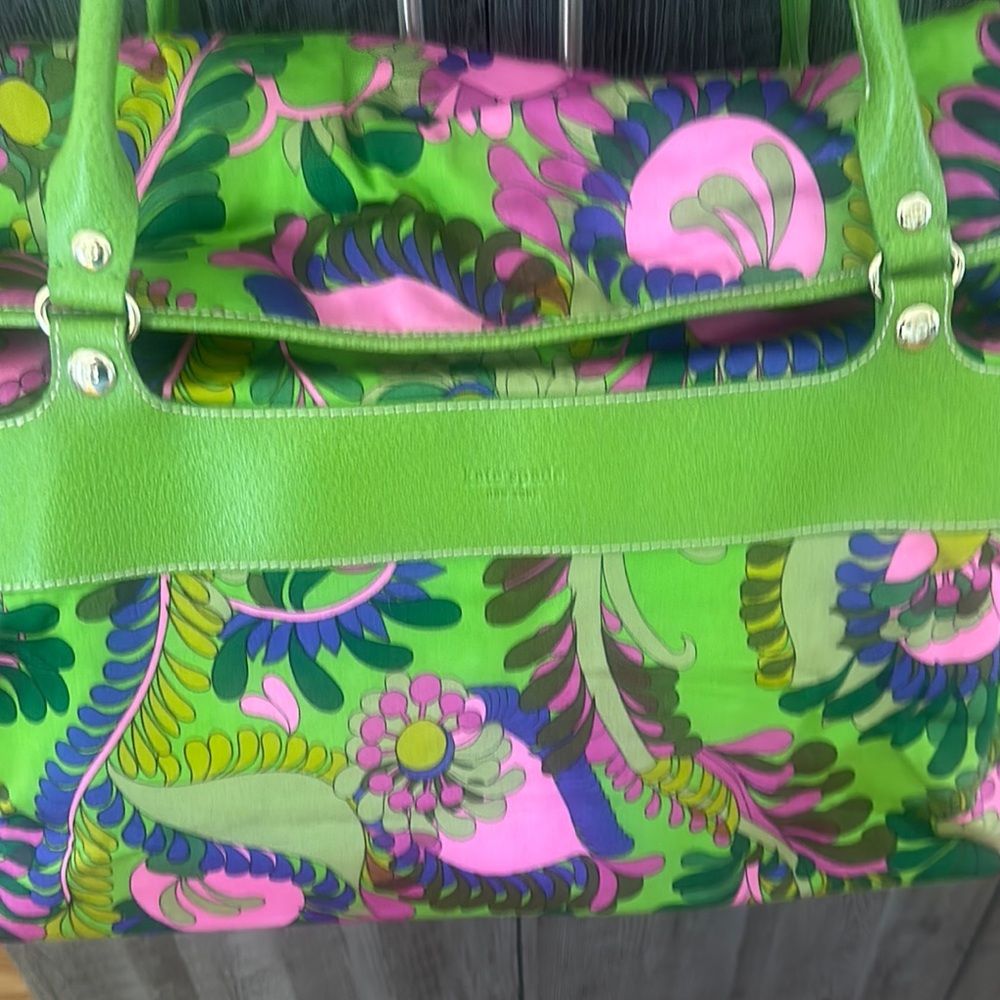 Kate Spade Green and Pink Travel Bag with Tropical Print - Picture 3 of 11